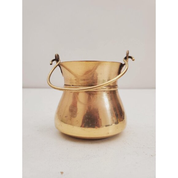 Vintage Brass Pot | Copper Cream - Sugar Bowl - Picture 4 of 10